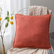 Solid Polyester Linen Pillow Cases Square Pillow Cases Cushion Covers  with Invisible Zipper